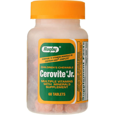 Rugby Cerovite Jr. Children's Vitamin & Mineral Supplement Chewable Tablets, 60 Ct