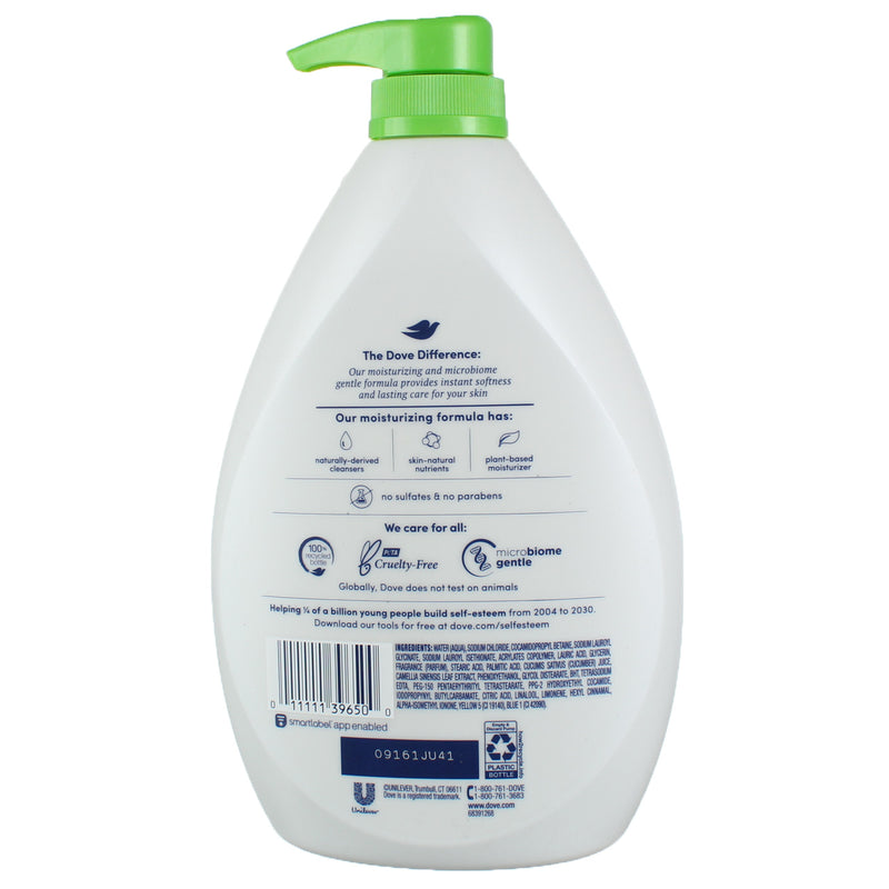 Dove Refreshing Revitalizes And Refreshes Skin Body Wash, Cucumber and Green Tea, 34 fl oz