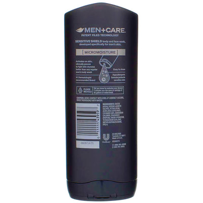 Dove Men+Care Micro Moisture Body and Face Wash, Sensitive Shield, 13.5 fl oz