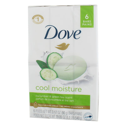Dove Cool Moisture Moisturizer Cream Bars, Cucumber and Green Tea, 3.75 oz, 6 Ct