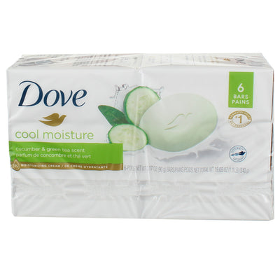 Dove Cool Moisture Moisturizer Cream Bars, Cucumber and Green Tea, 3.75 oz, 6 Ct