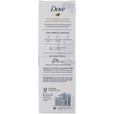 Dove Sensitive Skin Moisturizing Beauty Bar Soap, Fragrance Free, 3.75 oz, 6 Ct