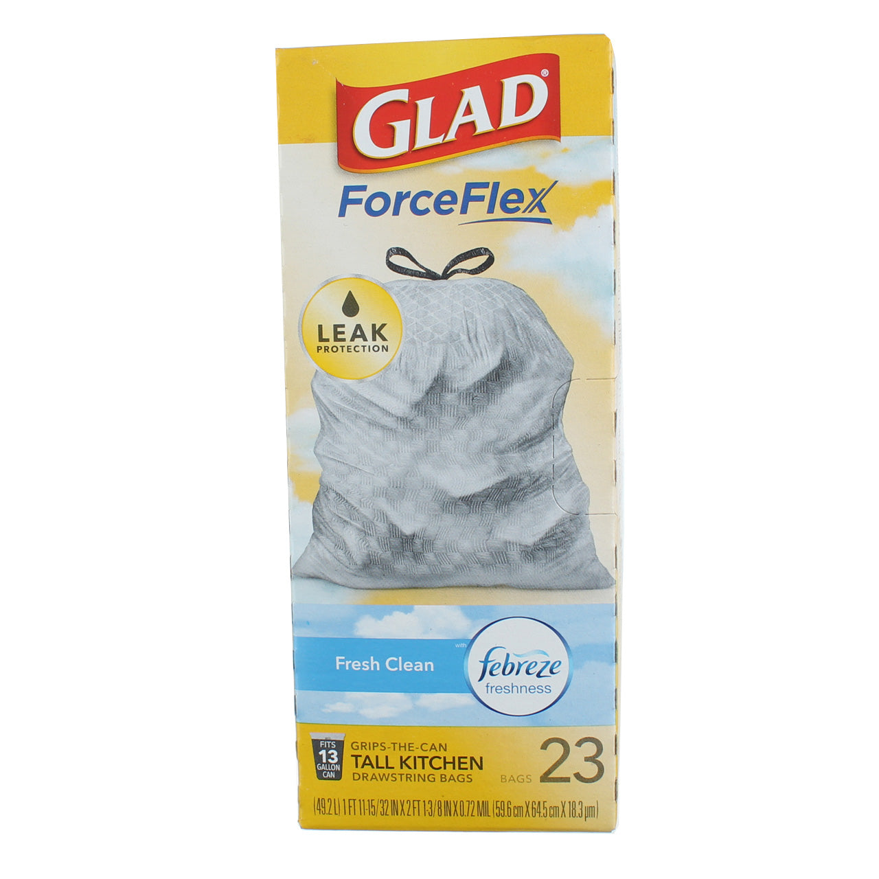 Glad ForceFlex 13 Gallon Drawstring Tall Fresh Clean Kitchen Bags 23 ea, Shop