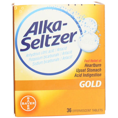 AlkaSeltzer Gold Antacid Effervescent Tablets, 36 Ct