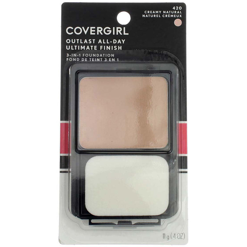 CoverGirl Outlast All-Day Ultimate Finish 3-in-1 Foundation, Creamy Natural 420, 0.4 oz