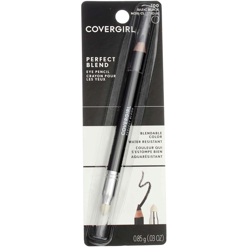 CoverGirl Perfect Blend Eyeliner, Basic Black 100, Water Resistant, 0.03 oz