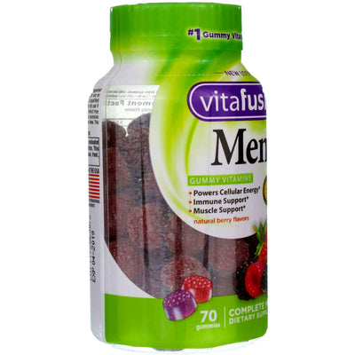 Vitafusion Men's Complete Multivitamin Gummies, Natural Berry, 70 Ct