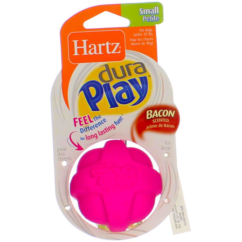 Hartz DuraPlay Dog Toy Ball, Small, Assorted Colors, Bacon Scented