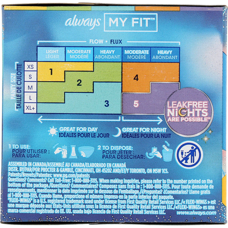 Always Infinity Pads, Size 1 Regular, with Flexi-Wings, Unscented, 18 Ct
