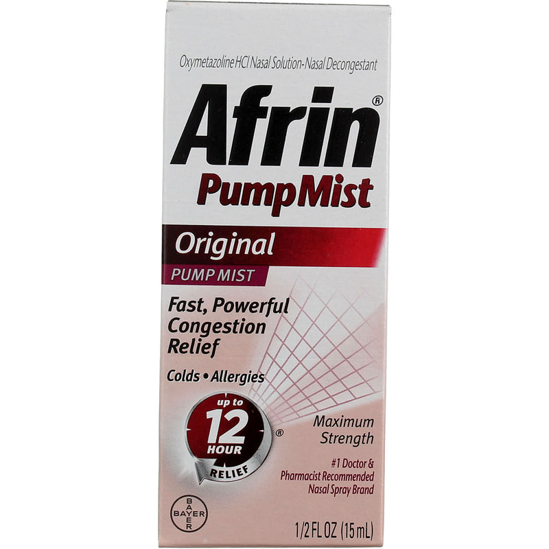 Afrin Original Max Strength Pump Mist Decongestant 12-Hour 1.3 oz