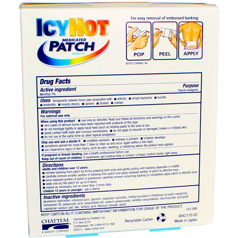 Icy Hot Back & Body Medicated Patch, 5 Ct