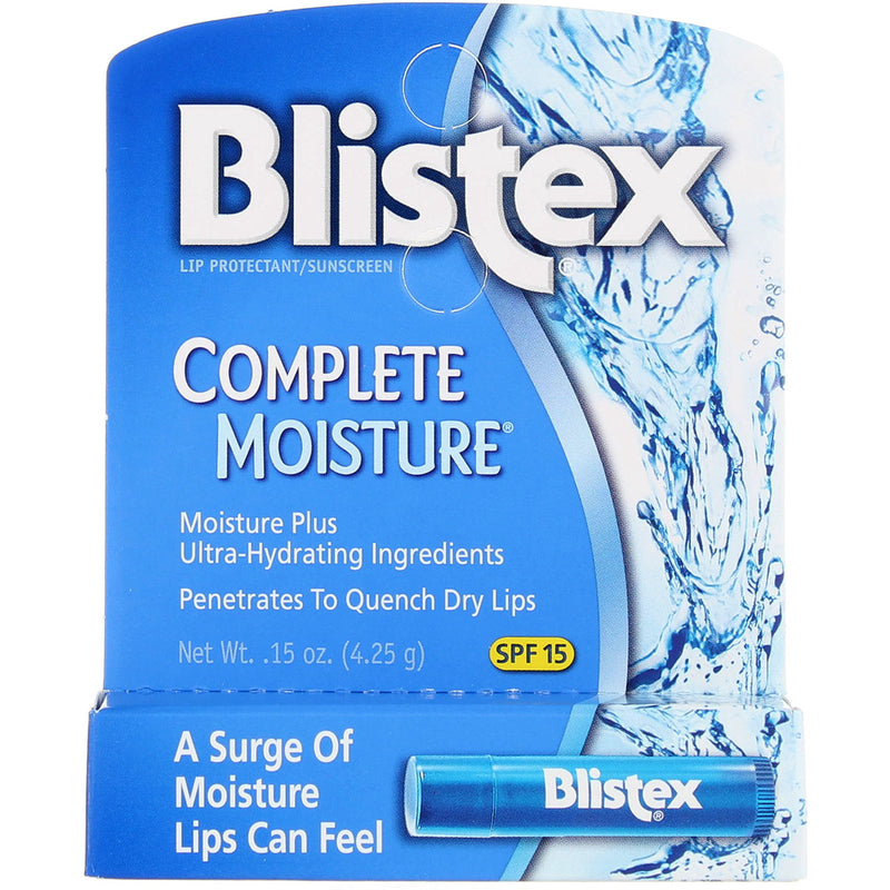 Blistex Complete Moisture Lip Protectant Sunscreen Stick, SPF 15, 0.15 oz