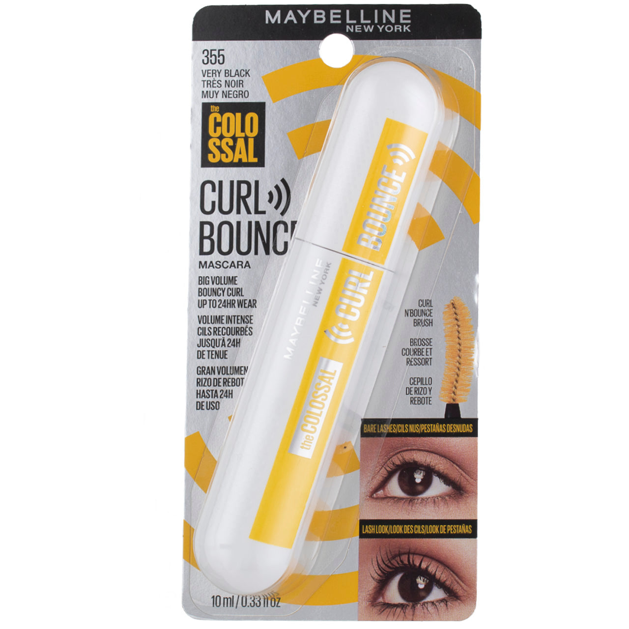 Maybelline The Colossal Curl Bouncing Mascara, Very Black 355, 0.33 fl –  Vitabox