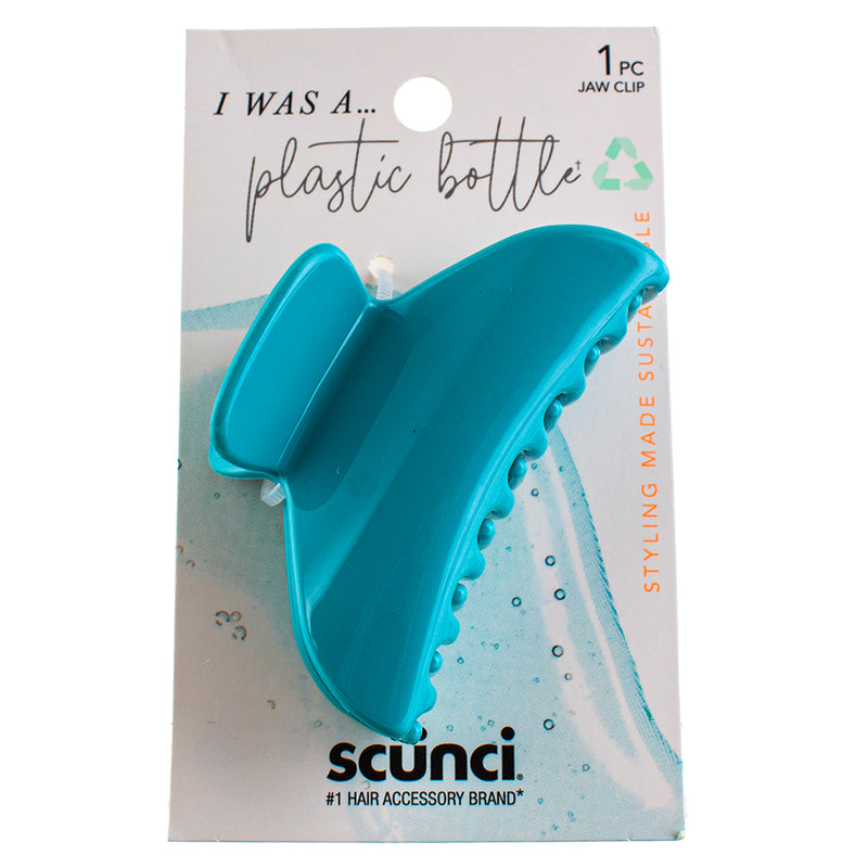 Scunci Earth-Friendly Planet Upcycled Medium Clip, (Turquoise) made from Plastic Bottles