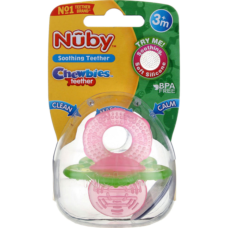 Nuby Chewbies Silicone Teether, 3m+, Assorted Colors
