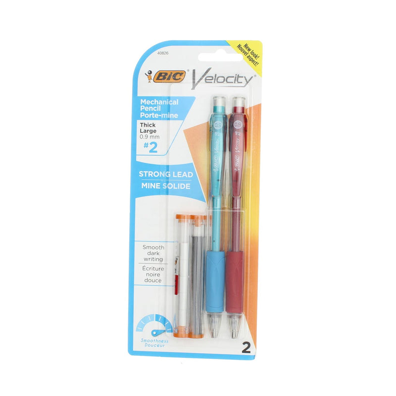 BiC Velocity Strong Lead Mechanical Pencil & Refills, 0.9 mm, 