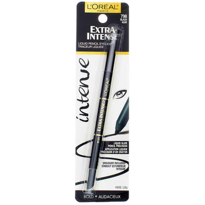 L'Oreal Paris Extra Intense Liquid Eyeliner Pencil, Black 798, Washable, 0.03 oz