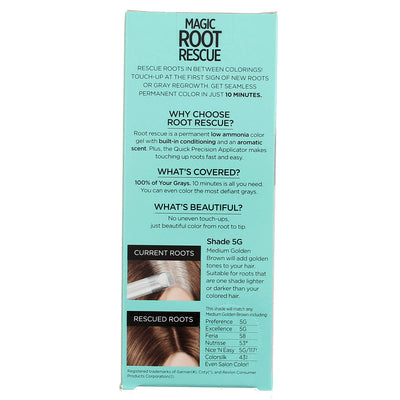 L'Oreal Paris Magic Root Rescue Permanent Hair Color, Medium Golden Brown 5G