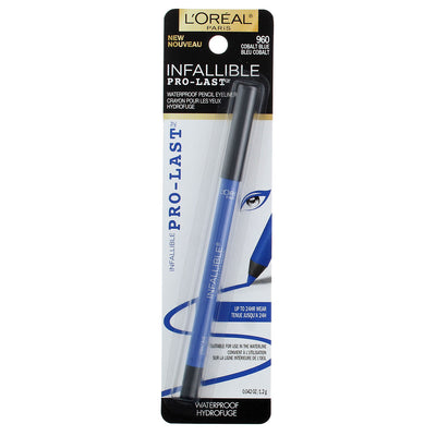 L'Oreal Paris Infallible Pro-Last Eyeliner Pencil, Cobalt Blue 960, Waterproof, 0.042 oz