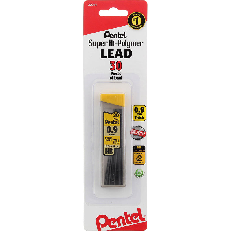 Pentel Super Thick Hi-Polymer Lead, 0.9mm, 30 Ct