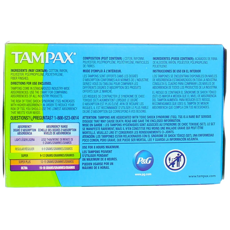 Tampax Cardboard Tampons, Super, Unscented, 10 Ct