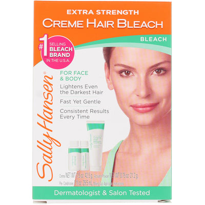 Sally Hansen Extra Strength Face & Body Creme Hair Bleach, 3.25 oz, 3 Ct