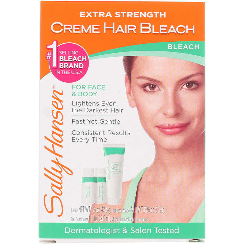 Sally Hansen Extra Strength Face & Body Creme Hair Bleach, 3.25 oz, 3 Ct