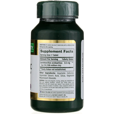 Nature's Bounty Acidophilus Probiotic Supplement Tablets, 120 Ct