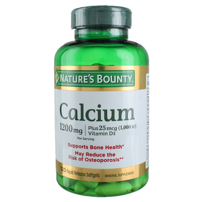 Nature's Bounty Mineral Calcium Tablets, 1,200 units, 120 Ct