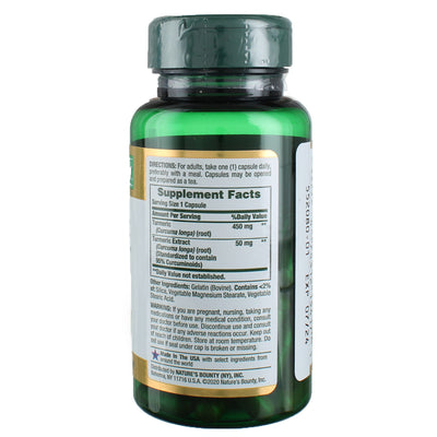 Nature's Bounty Herbal Health Turmeric Capsules, 450 mg, 60 Ct
