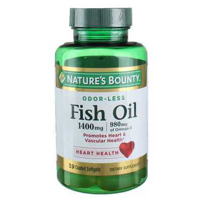 Nature's Bounty Heart Health Fish Oil Coated Softgels, 1400 mg, 39 Ct