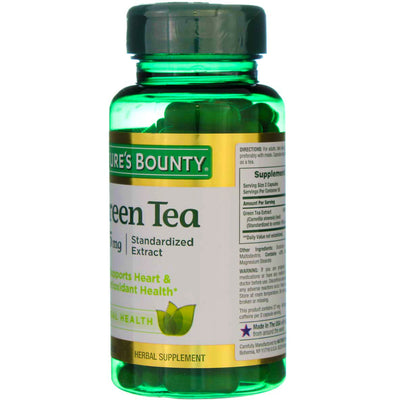 Nature's Bounty Herbal Health Green Tea Extract Capsules, 315 mg, 100 Ct