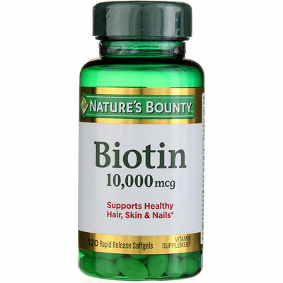 Nature's Bounty Biotin Rapid Release Softgels, 10000 g, Original, 120 Ct