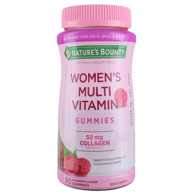 Nature's Bounty Optimal Solutions Women's Multivitamin Gummies, Dietary Supplement, Raspberry Flavor, 80 Count