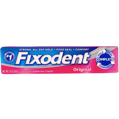 Fixodent Complete Denture Adhesive Cream, Original, 2.4 oz