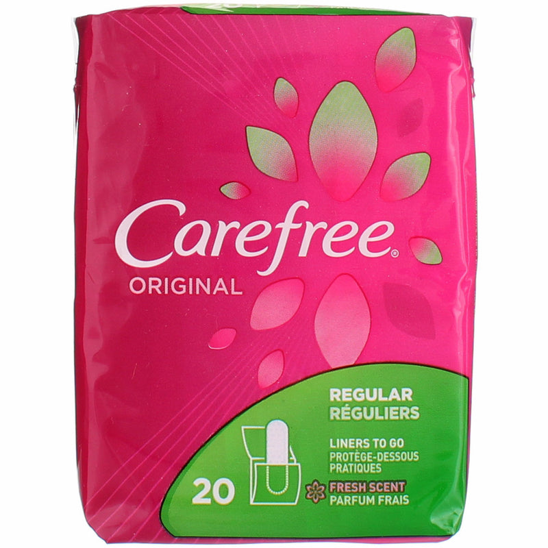 Carefree Original Regular Fresh Scent - 20 Liners, Pack of 4