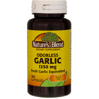 Nature's Blend Odorless Garlic Capsules, 1250 mg, 100 Ct