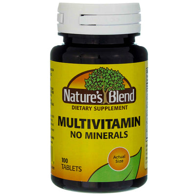 Nature's Blend Multivitamin No Minerals Tablets, 100 Ct