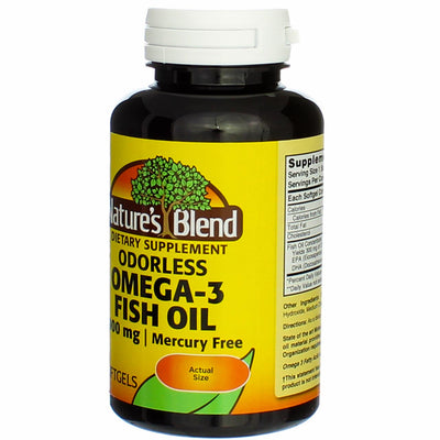 Nature's Blend Omega-3 Fish Oil Odorless Soft Gels, 1000 mg, 60 Ct