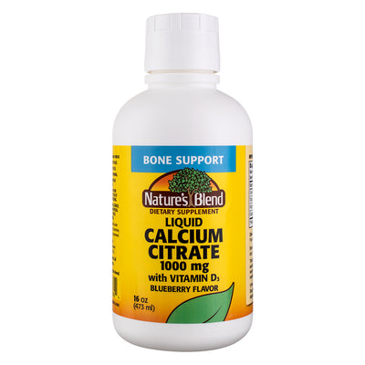 Nature's Blend Calcium Citrate + Vitamin D3 Liquid, Blueberry, 1000 mg, 16 oz