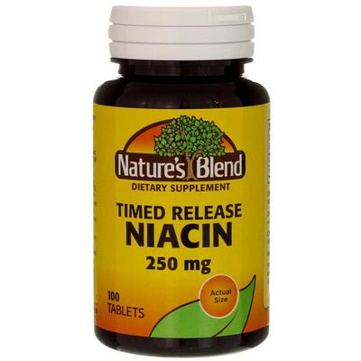 Nature's Blend Niacin Timed Release Tablets, 250 mg, 100 Ct