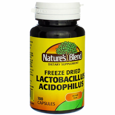 Nature's Blend Lactobacillus Acidophilus Freeze Dried Capsules, 100 Ct