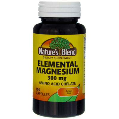 Nature's Blend Elemental Magnesium Amino Acid Chelate Capsules, 100 Ct