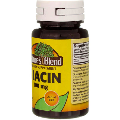 Nature's Blend Niacin Tablets, 100 mg, 100 Ct