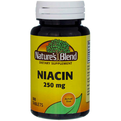 Nature's Blend Niacin Tablets, 250 mg, 100 Ct