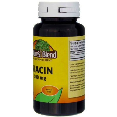 Nature's Blend Niacin Tablets, 500 mg, 100 Ct