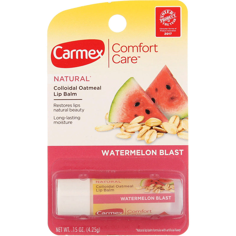 Carmex Comfort Care Colloidal Oatmeal Lip Balm Stick, Watermelon Blast, 0.15 oz