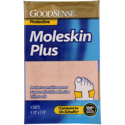 GoodSense Moleskin Plus Sheets, 4 Ct