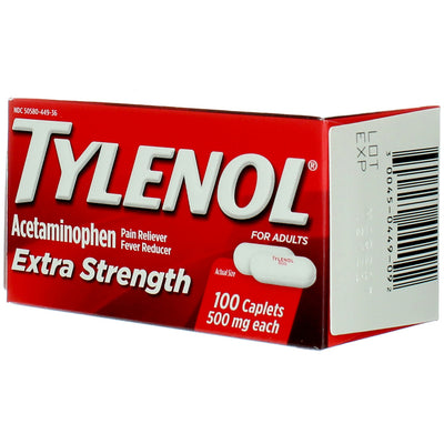 Tylenol Extra Strength Acetaminophen Caplets, 500 mg, 100 Ct