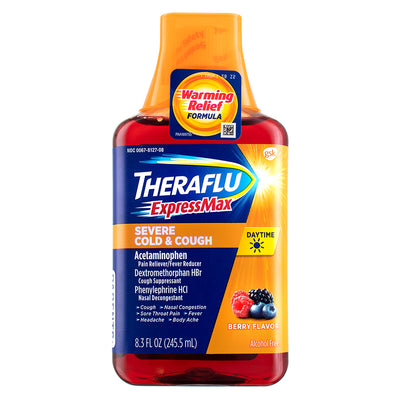 Theraflu ExpressMax Daytime Severe Cold & Cough Liquid, Berry, 8.3 fl oz